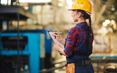 Female industrial worker in factory